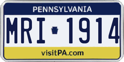 PA license plate MRI1914