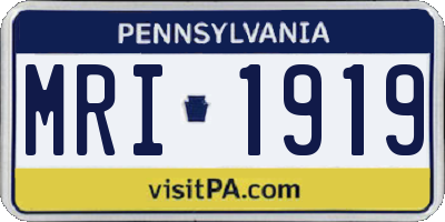 PA license plate MRI1919