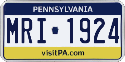 PA license plate MRI1924