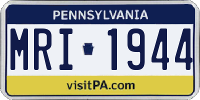 PA license plate MRI1944