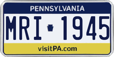 PA license plate MRI1945