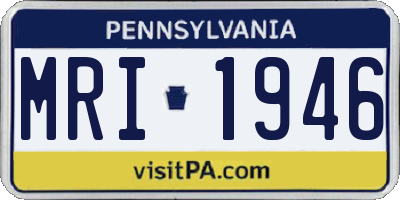 PA license plate MRI1946