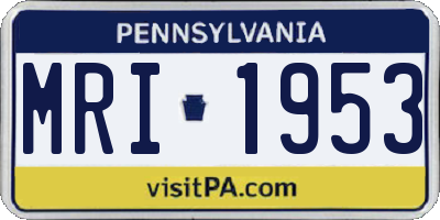 PA license plate MRI1953