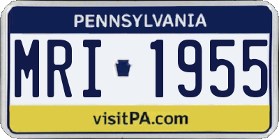 PA license plate MRI1955