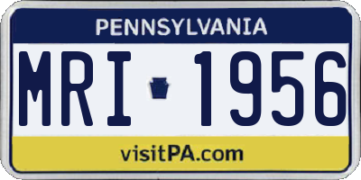 PA license plate MRI1956