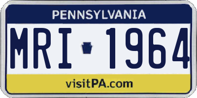 PA license plate MRI1964