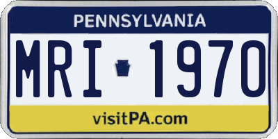 PA license plate MRI1970