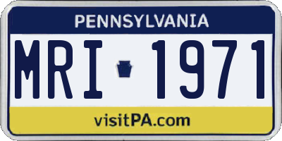 PA license plate MRI1971