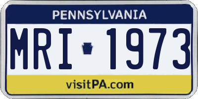 PA license plate MRI1973