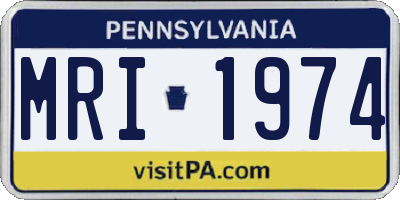 PA license plate MRI1974