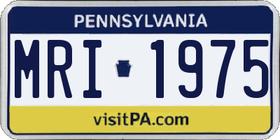 PA license plate MRI1975