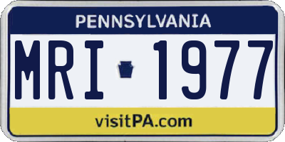 PA license plate MRI1977