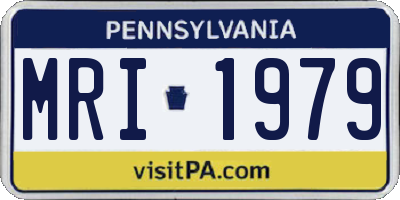 PA license plate MRI1979
