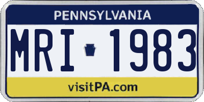 PA license plate MRI1983