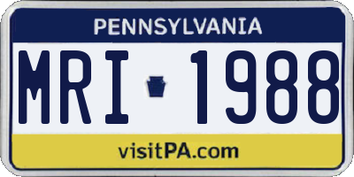 PA license plate MRI1988