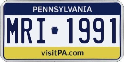 PA license plate MRI1991