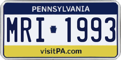 PA license plate MRI1993
