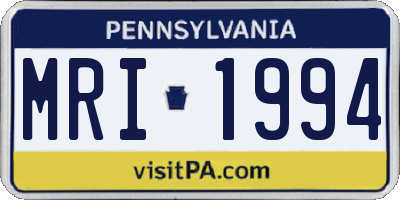 PA license plate MRI1994