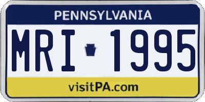 PA license plate MRI1995