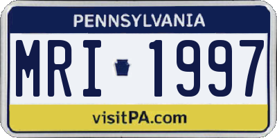 PA license plate MRI1997