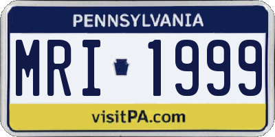 PA license plate MRI1999