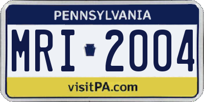 PA license plate MRI2004