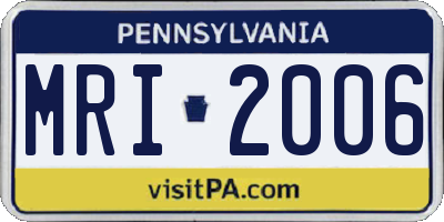 PA license plate MRI2006