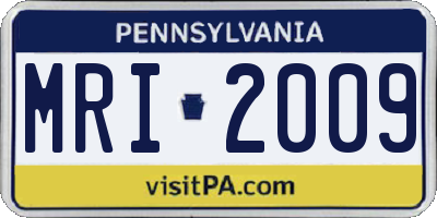 PA license plate MRI2009
