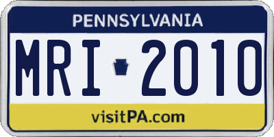 PA license plate MRI2010