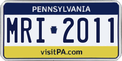 PA license plate MRI2011