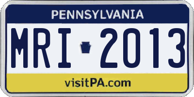PA license plate MRI2013