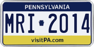 PA license plate MRI2014