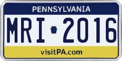 PA license plate MRI2016