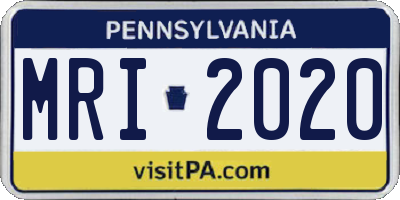 PA license plate MRI2020