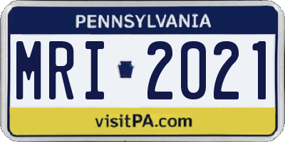 PA license plate MRI2021