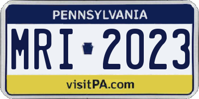 PA license plate MRI2023