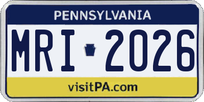 PA license plate MRI2026