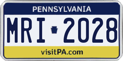 PA license plate MRI2028