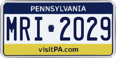 PA license plate MRI2029