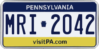 PA license plate MRI2042