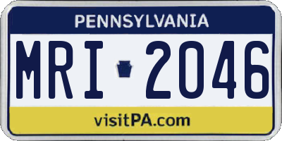 PA license plate MRI2046