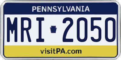 PA license plate MRI2050