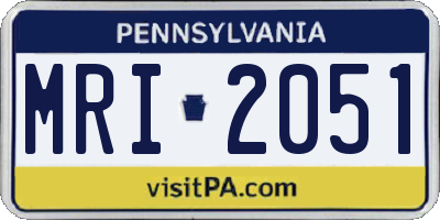 PA license plate MRI2051