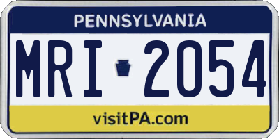 PA license plate MRI2054