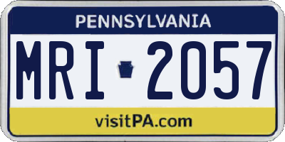 PA license plate MRI2057
