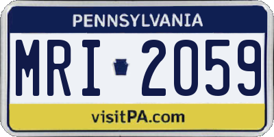 PA license plate MRI2059