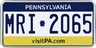 PA license plate MRI2065