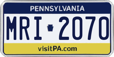 PA license plate MRI2070