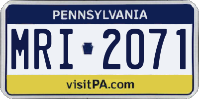 PA license plate MRI2071
