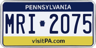 PA license plate MRI2075
